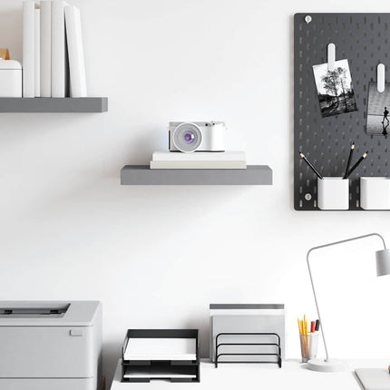Floating Wall Shelf Gray 15.7"x9.1"x1.5" MDF