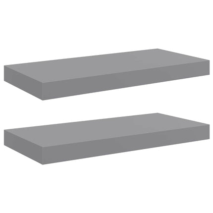 Floating Wall Shelves 2 pcs Gray 19.7"x9.1"x1.5" MDF