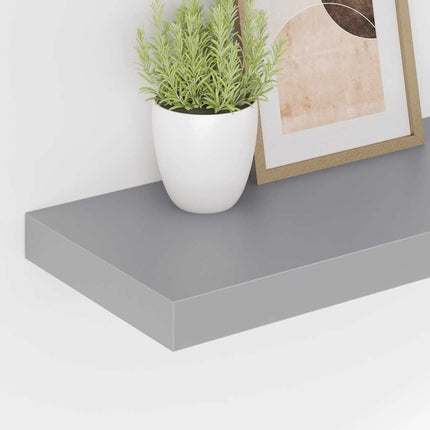 Floating Wall Shelves 2 pcs Gray 19.7"x9.1"x1.5" MDF