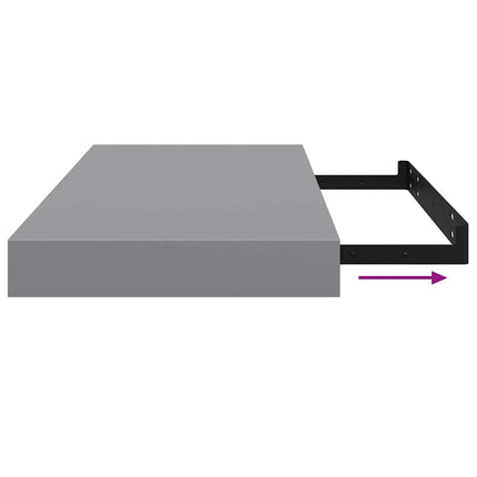 Floating Wall Shelves 2 pcs Gray 19.7"x9.1"x1.5" MDF