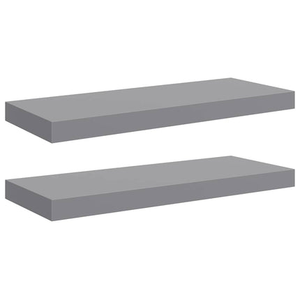 Floating Wall Shelves 2 pcs Gray 23.6"x9.3"x1.5" MDF