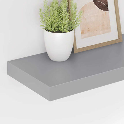 Floating Wall Shelves 2 pcs Gray 23.6"x9.3"x1.5" MDF