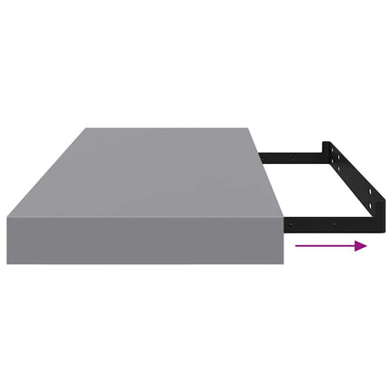 Floating Wall Shelves 2 pcs Gray 23.6"x9.3"x1.5" MDF