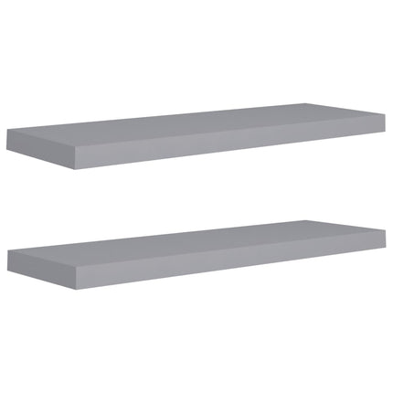 Floating Wall Shelves 2 pcs Gray 31.5"x9.3"x1.5" MDF