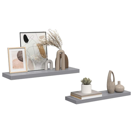 Floating Wall Shelves 2 pcs Gray 31.5"x9.3"x1.5" MDF