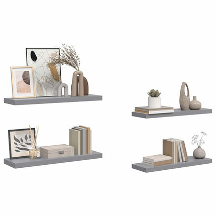 Floating Wall Shelves 4 pcs Gray 31.5"x9.3"x1.5" MDF