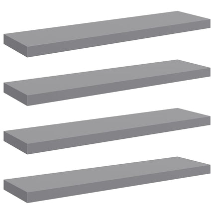 Floating Wall Shelves 4 pcs Gray 35.4"x9.3"x1.5" MDF