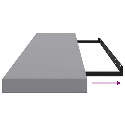 Floating Wall Shelf Gray 47.2"x9.3"x1.5" MDF