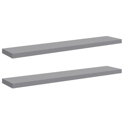 Floating Wall Shelves 2 pcs Gray 47.2"x9.3"x1.5" MDF