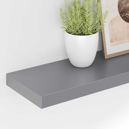 Floating Wall Shelves 2 pcs Gray 47.2"x9.3"x1.5" MDF