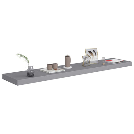 Floating Wall Shelves 2 pcs Gray 47.2"x9.3"x1.5" MDF