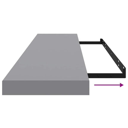Floating Wall Shelves 2 pcs Gray 47.2"x9.3"x1.5" MDF
