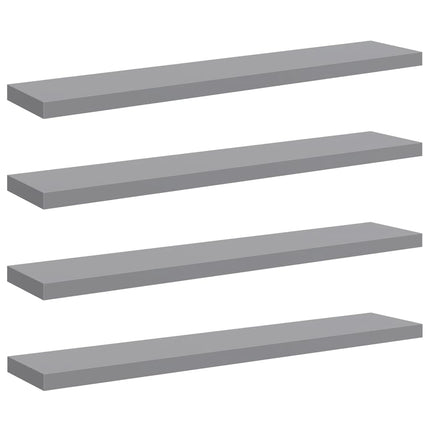 Floating Wall Shelves 4 pcs Gray 47.2"x9.3"x1.5" MDF