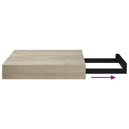 Floating Wall Shelf Oak 9.1"x9.3"x1.5" MDF