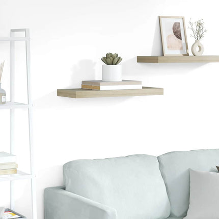 Floating Wall Shelf Oak 23.6"x9.3"x1.5" MDF