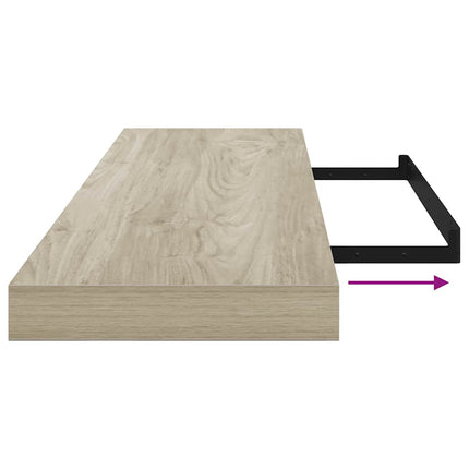 Floating Wall Shelf Oak 35.4"x9.3"x1.5" MDF