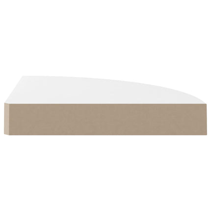 Floating Corner Shelf High Gloss White 9.8x9.8x1.5" MDF