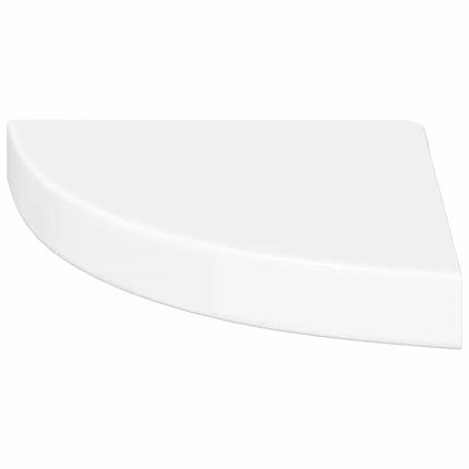 Floating Corner Shelf High Gloss White 9.8x9.8x1.5" MDF