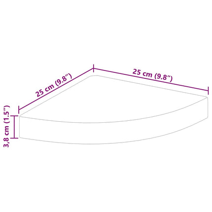 Floating Corner Shelf High Gloss Gray 9.8"x9.8"x1.5" MDF