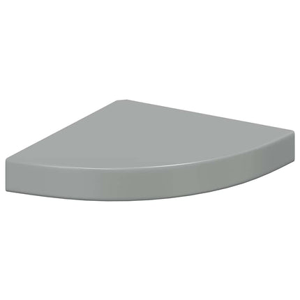 Floating Corner Shelves 4 pcs High Gloss Gray 9.8"x9.8"x1.5" MDF