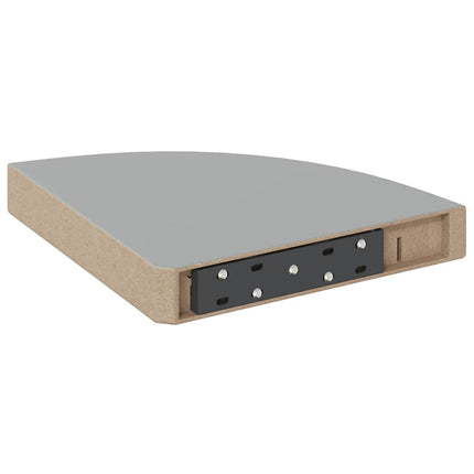 Floating Corner Shelves 4 pcs High Gloss Gray 9.8"x9.8"x1.5" MDF