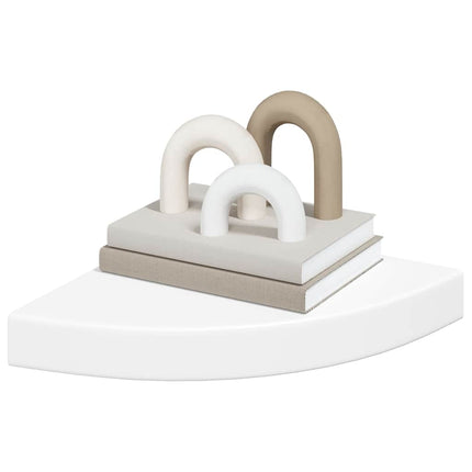 Floating Corner Shelves 2 pcs White 9.8"x9.8"x1.5" MDF