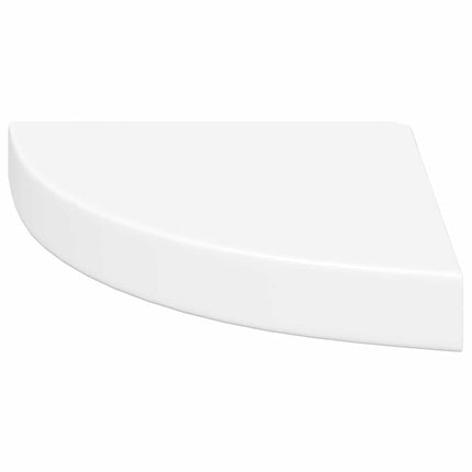 Floating Corner Shelves 2 pcs White 9.8"x9.8"x1.5" MDF