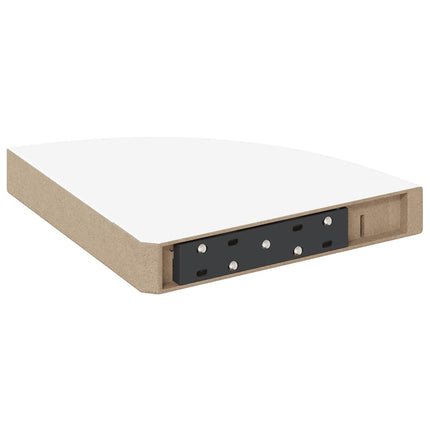 Floating Corner Shelves 2 pcs White 9.8"x9.8"x1.5" MDF