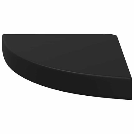 Floating Corner Shelf Black 9.8"x9.8"x1.5" MDF