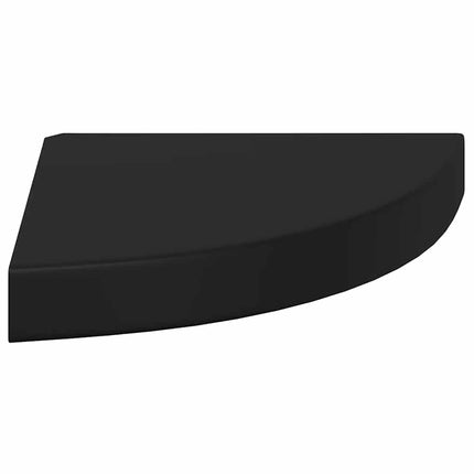 Floating Corner Shelf Black 9.8"x9.8"x1.5" MDF