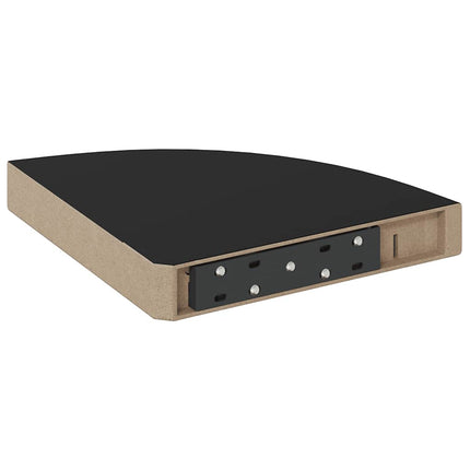 Floating Corner Shelf Black 9.8"x9.8"x1.5" MDF