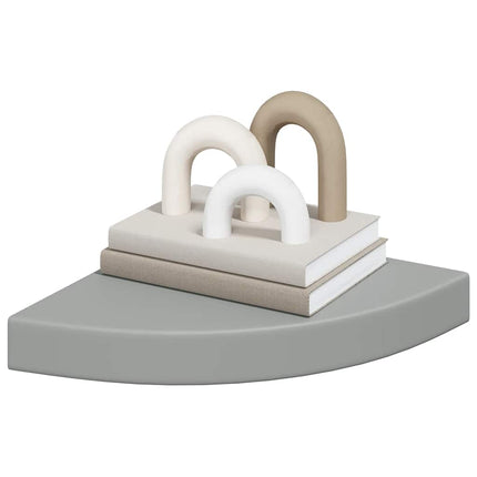 Floating Corner Shelves 2 pcs Gray 9.8"x9.8"x1.5" MDF