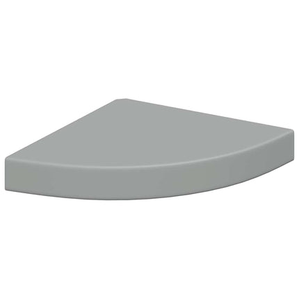 Floating Corner Shelves 2 pcs Gray 9.8"x9.8"x1.5" MDF