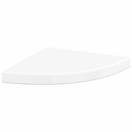Floating Corner Shelf High Gloss White 13.8"x13.8"x1.5" MDF