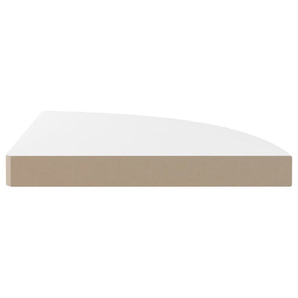 Floating Corner Shelf High Gloss White 13.8"x13.8"x1.5" MDF