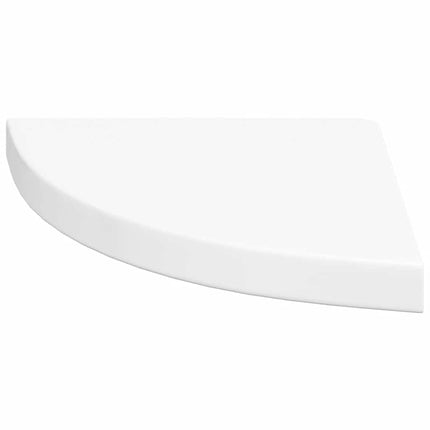 Floating Corner Shelf High Gloss White 13.8"x13.8"x1.5" MDF