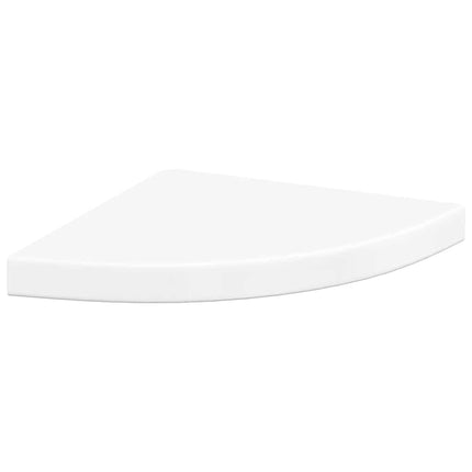 Floating Corner Shelves 2 pcs High Gloss White 13.8"x13.8"x1.5" MDF