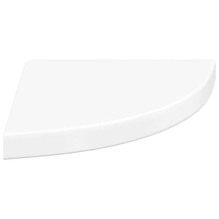 Floating Corner Shelves 2 pcs High Gloss White 13.8"x13.8"x1.5" MDF