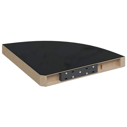 Floating Corner Shelf High Gloss Black 13.8"x13.8"x1.5" MDF