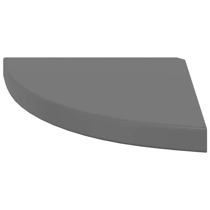 Floating Corner Shelves 4 pcs High Gloss Gray 13.8"x13.8"x1.5" MDF