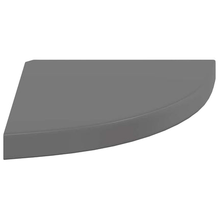 Floating Corner Shelves 4 pcs High Gloss Gray 13.8"x13.8"x1.5" MDF