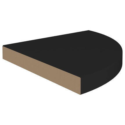 Floating Corner Shelf Black 13.8"x13.8"x1.5" MDF