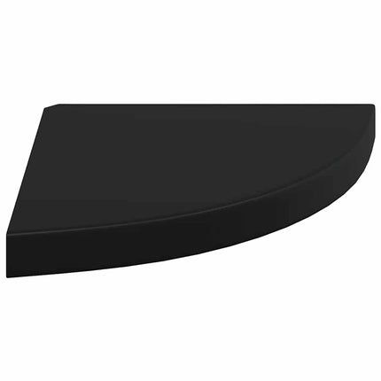 Floating Corner Shelf Black 13.8"x13.8"x1.5" MDF