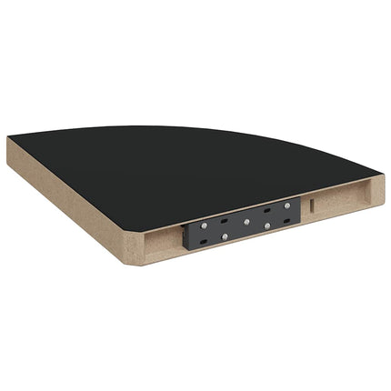 Floating Corner Shelf Black 13.8"x13.8"x1.5" MDF