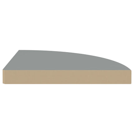 Floating Corner Shelves 2 pcs Gray 13.8"x13.8"x1.5" MDF