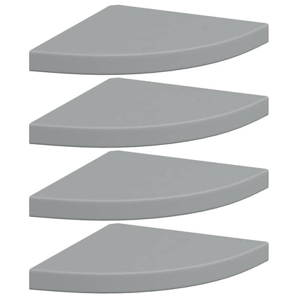 Floating Corner Shelves 4 pcs Gray 13.8"x13.8"x1.5" MDF