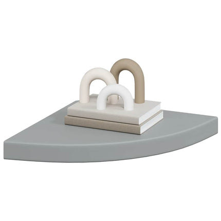 Floating Corner Shelves 4 pcs Gray 13.8"x13.8"x1.5" MDF