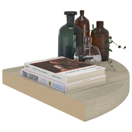 Floating Corner Shelf Oak 13.8"x13.8"x1.5" MDF