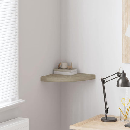 Floating Corner Shelf Oak 13.8"x13.8"x1.5" MDF