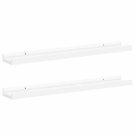 Picture Frame Ledge Shelves 2 pcs White 23.6"x3.5"x1.2" MDF